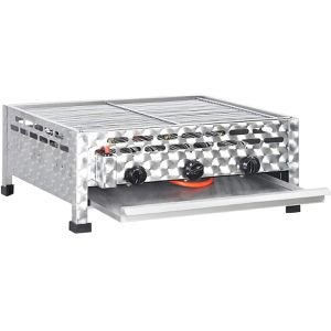 Produktbild für Gasgrill vidaXL Gastro-Gasgrill, silber, 3 Brenner