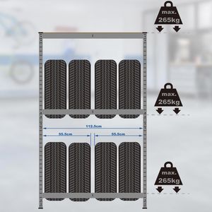 Produktbild für Reifenregal Monzana 104365, silber, für 8 Reifen