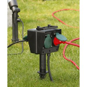 Produktbild für Gartensteckdose Unitec 44208, mit Erdspieß