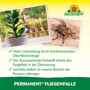 Produktbild für Fliegenfalle Neudorff Permanent Fenster, 3D-Motiv zum Ankleben