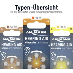 Produktbild für Hörgerätebatterie Ansmann 13