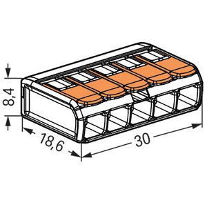 Produktbild für Verbindungsklemme Wago Compact, 221-415/995-008, 5 Leiter