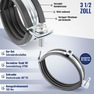 Produktbild für Rohrschelle Poppstar 1011140, Schraubrohrschelle, Set