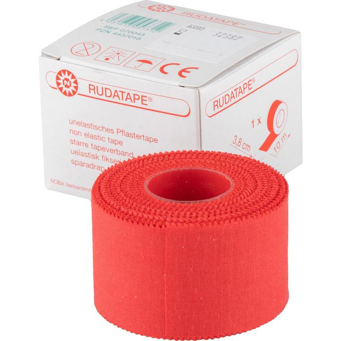 Nobamed Tapeverband Rudatape, Rolle, unelastisch, rot, 3,8 cm x 10 m - Böttcher AG