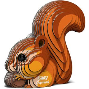 Eugy Bastelset 650041 Tier-Puzzle 3D Eichhörnchen, 6 x 4cm, Wellkarton, ab 6 Jahre