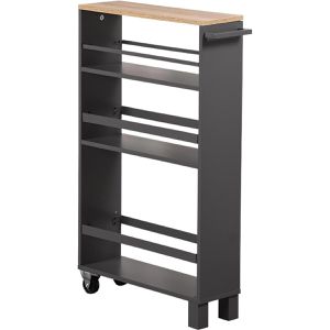 Nischenregal Kesper 24856, dunkelgrau, mit Rollen