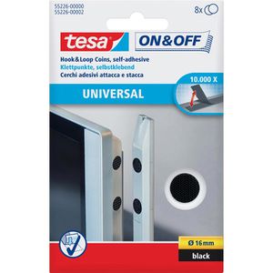 Klettpunkte Tesa On & Off 55226 universal, schwarz