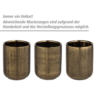 Produktbild für Zahnputzbecher Wenko Rivara, gold, aus Keramik