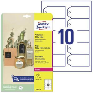 Hängeetiketten Zweckform T3002-10, 90 x 50 mm