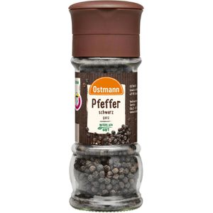 Ostmann Pfeffer Schwarzer Pfeffer, ganze Pfefferkörner in der Mühle, 60g