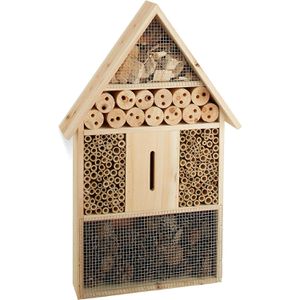 Produktbild für Insektenhotel Relaxdays mit Erdspieß, aus Holz