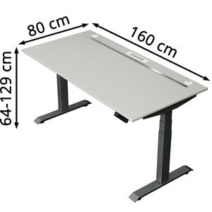 Produktbild für Schreibtisch Kerkmann Move boost 4, lichtgrau / anthrazit