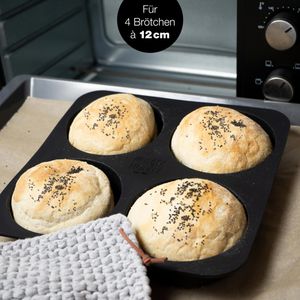 Produktbild für Backform Moritz&amp;Moritz Burger Buns, für 4 Brötchen, Silikon