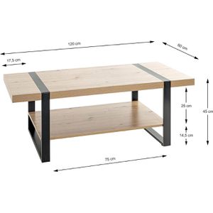 Produktbild für Couchtisch Haku-Möbel 25199, Saragossa 1, aus Holz, eiche