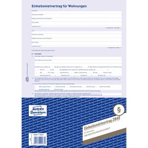 Produktbild für Mietvertrag Zweckform 2849, DIN A4