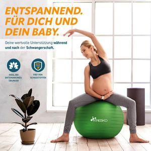 Produktbild für Gymnastikball Tresko Anti-Burst, mit Luftpumpe