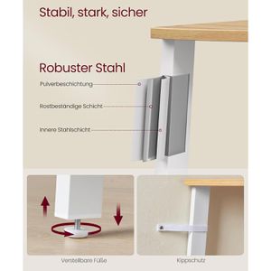 Produktbild für Bücherregal Vasagle LLS035Y01, weiß / eiche