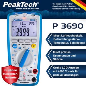 Produktbild für Multimeter PeakTech P 3690, digital, RMS