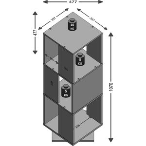 Produktbild für Bücherregal FMD-Möbel Tower, 291-001, beton