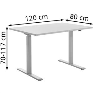 Produktbild für Schreibtisch Topstar E-Table, lichtgrau / silber