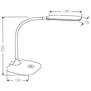 Produktbild für Schreibtischlampe Alco 9082-29, grau, LED, dimmbar
