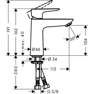 Produktbild für Waschtischarmatur hansgrohe Talis E 110, 71711000, verchromt