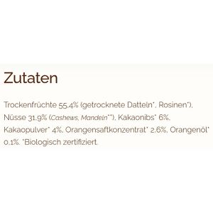 Produktbild für Fruchtriegel Raw-Bite Rohkost Riegel Orange Cacao, BIO