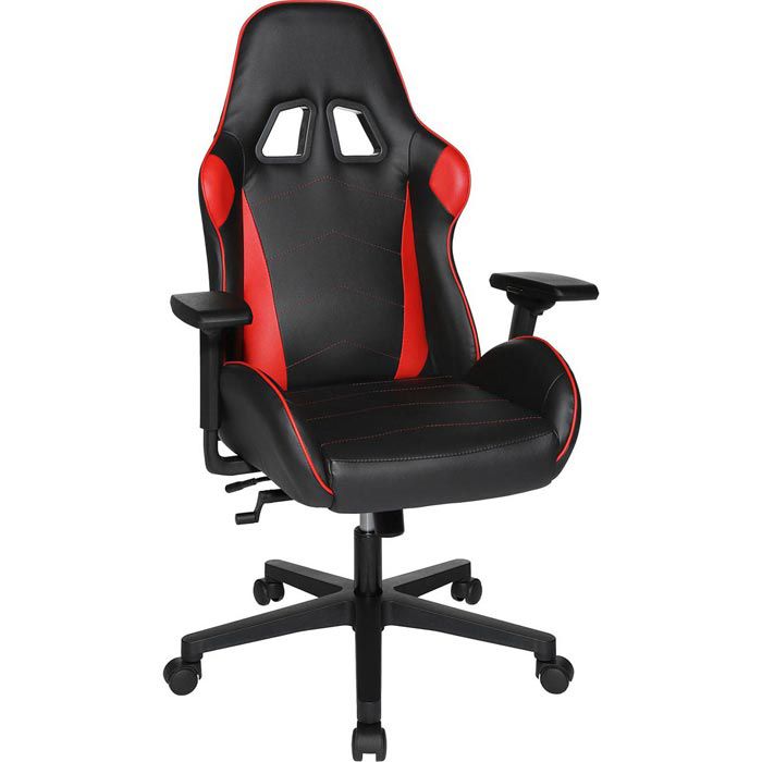 Topstar Gaming-Stuhl Speed Chair 2, 7830TW3 belastbar – AG schwarz bis KU01, / kg Böttcher rot, 110 Kunstleder