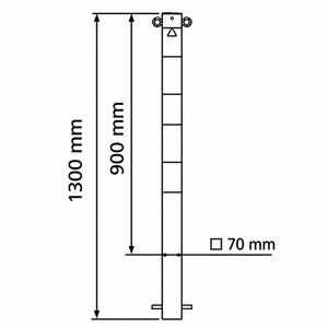 Produktbild für Absperrpfosten Schake 470B/2, 2 Ösen, rot/weiß, aus Metall