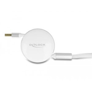 Produktbild für Ladekabel DeLock 85358 3in1 Aufrollkabel, weiß
