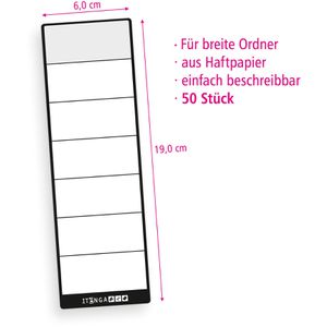 Produktbild für Rückenschilder itenga 33106682, schwarz