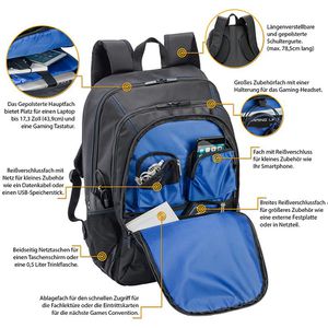 Produktbild für Laptop-Rucksack Pedea First One, 66069010, schwarz / blau