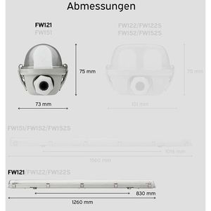 Produktbild für Feuchtraumleuchte LEDmaxx LED mit 18 Watt