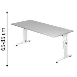 Schreibtisch Hammerbacher O-Serie, lichtgrau / weiß
