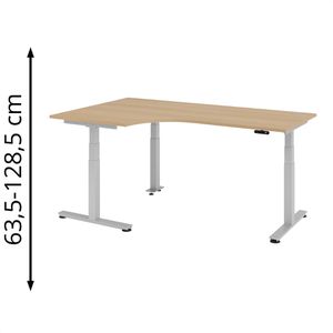 Produktbild für Schreibtisch Hammerbacher XDSM 82, eiche / silber