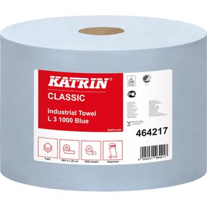 Produktbild für Putztuchrolle Katrin Classic L 3, 464217, aus Zellstoff, blau