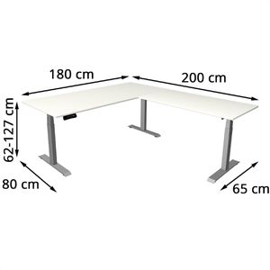 Produktbild für Schreibtisch Kerkmann Move small office, weiß / silber