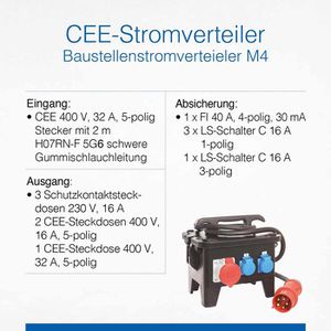 Produktbild für CEE-Stromverteiler as-Schwabe M4, mobil, für außen