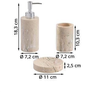 Produktbild für Badaccessoires-Set Navaris Stone, 3-teilig