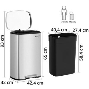 Produktbild für Mülleimer Songmics LTB050E01, silber