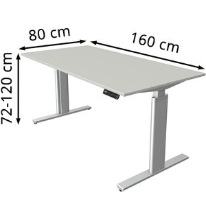 Produktbild für Schreibtisch Kerkmann Move 3 Tube lichtgrau / silber