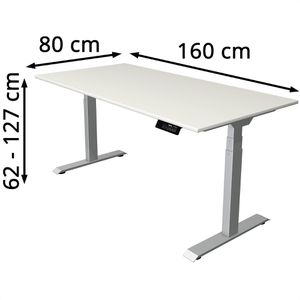 Produktbild für Schreibtisch Kerkmann Move 1 stable, weiß / silber