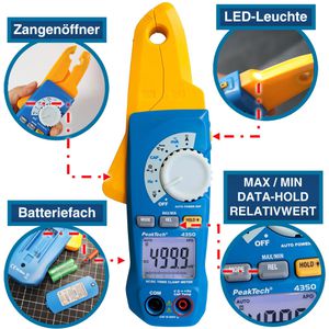 Produktbild für Stromzange PeakTech P 4350 True RMS digital