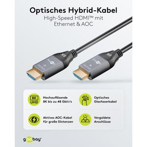 Produktbild für HDMI-Kabel Goobay 76278, HDMI 2.1, vergoldete Stecker