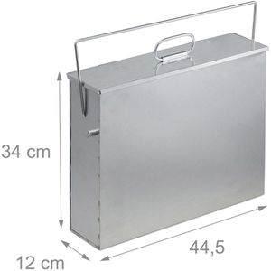 Produktbild für Ascheeimer Relaxdays 10033821, silber, mit Deckel