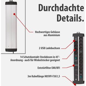 Produktbild für Steckdosenleiste Brennenstuhl Premium-Protect, 3m