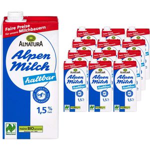 Milch Alnatura fettarme H-Milch, Fettgehalt 1,5%