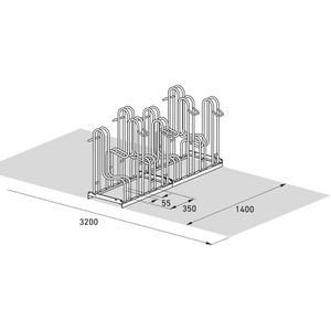 Produktbild für Fahrradständer WSM 4158, Bodenmontage / freistehend