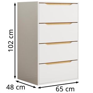 Produktbild für Kommode VCM Malira XL 921096, weiß / honig eiche