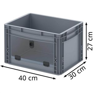 Produktbild für Eurobox AUER EG SKL 43/27 HG, grau, mit Acrylglas-Sichtklappe
